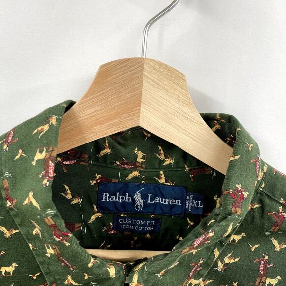 vintage Ralph Lauren Green hunting duck button down - Picture 3 of 4